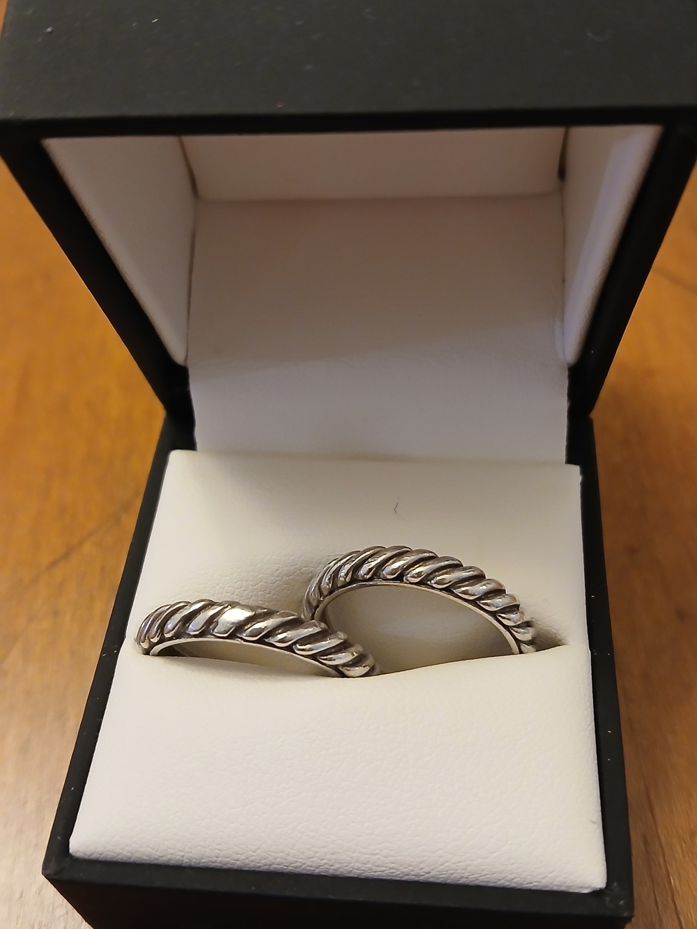 925 Twist Rope Silver Ring Set - Picture 3 of 9